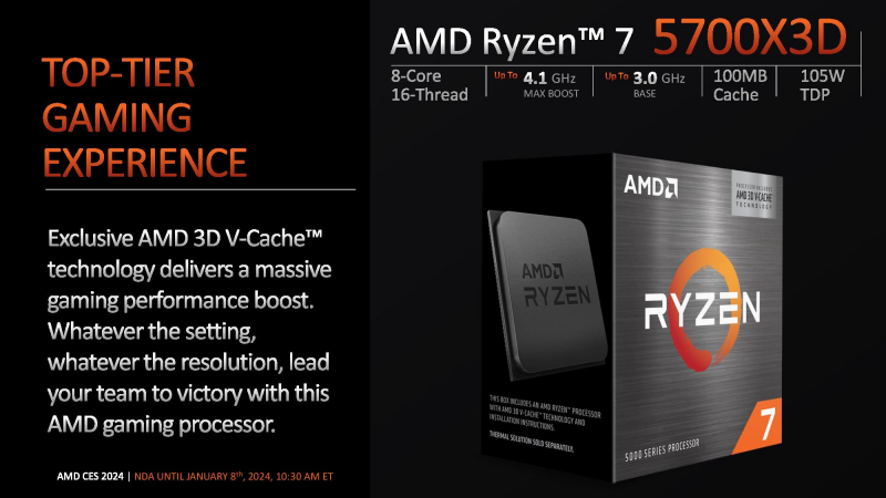 Ryzen 7 5700X3D 3D V-Cache technology