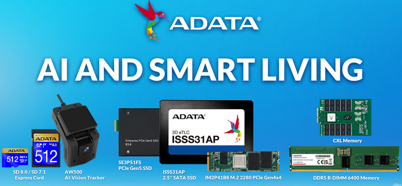 Different data storage products presented by ADATA