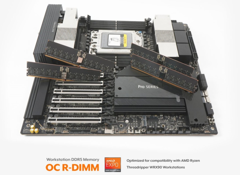 The heat shield on V-Color's OC R-DIMM Octo-Kit DDR5 memory modules