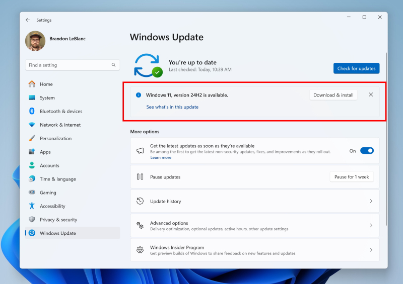 Windows 11 24H2 update
