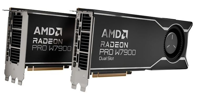 View of the redesigned Radeon Pro W7900