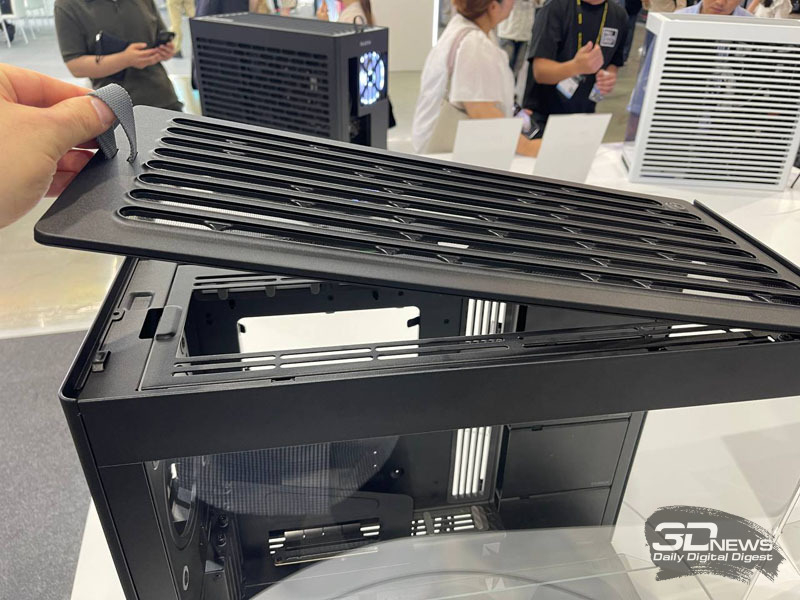 The HAVN's HS420 computer case at the Company's Computex 2024 booth